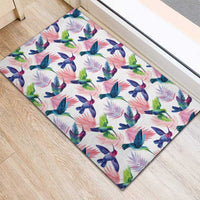 Hummingbirds Colorful Rubber Doormat Unique Stylized - Wonder Print Shop