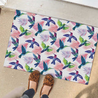 Hummingbirds Colorful Rubber Doormat Unique Stylized - Wonder Print Shop