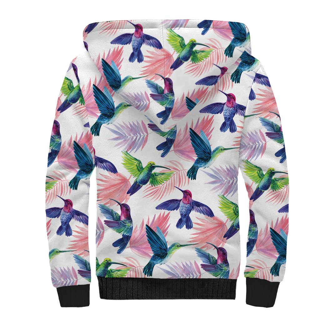 Hummingbirds Colorful Sherpa Hoodie Unique Stylized - Wonder Print Shop