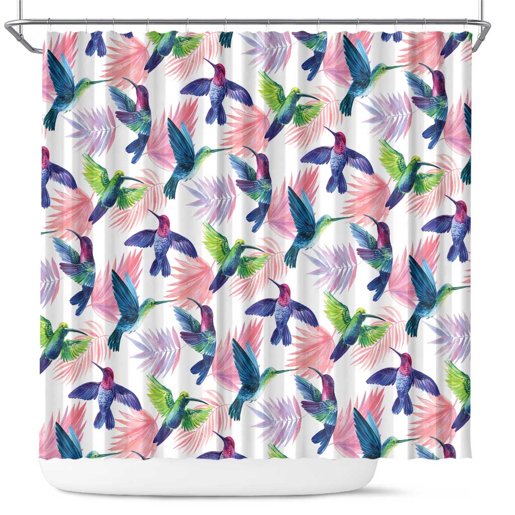 Hummingbirds Colorful Shower Curtain Unique Stylized - Wonder Print Shop