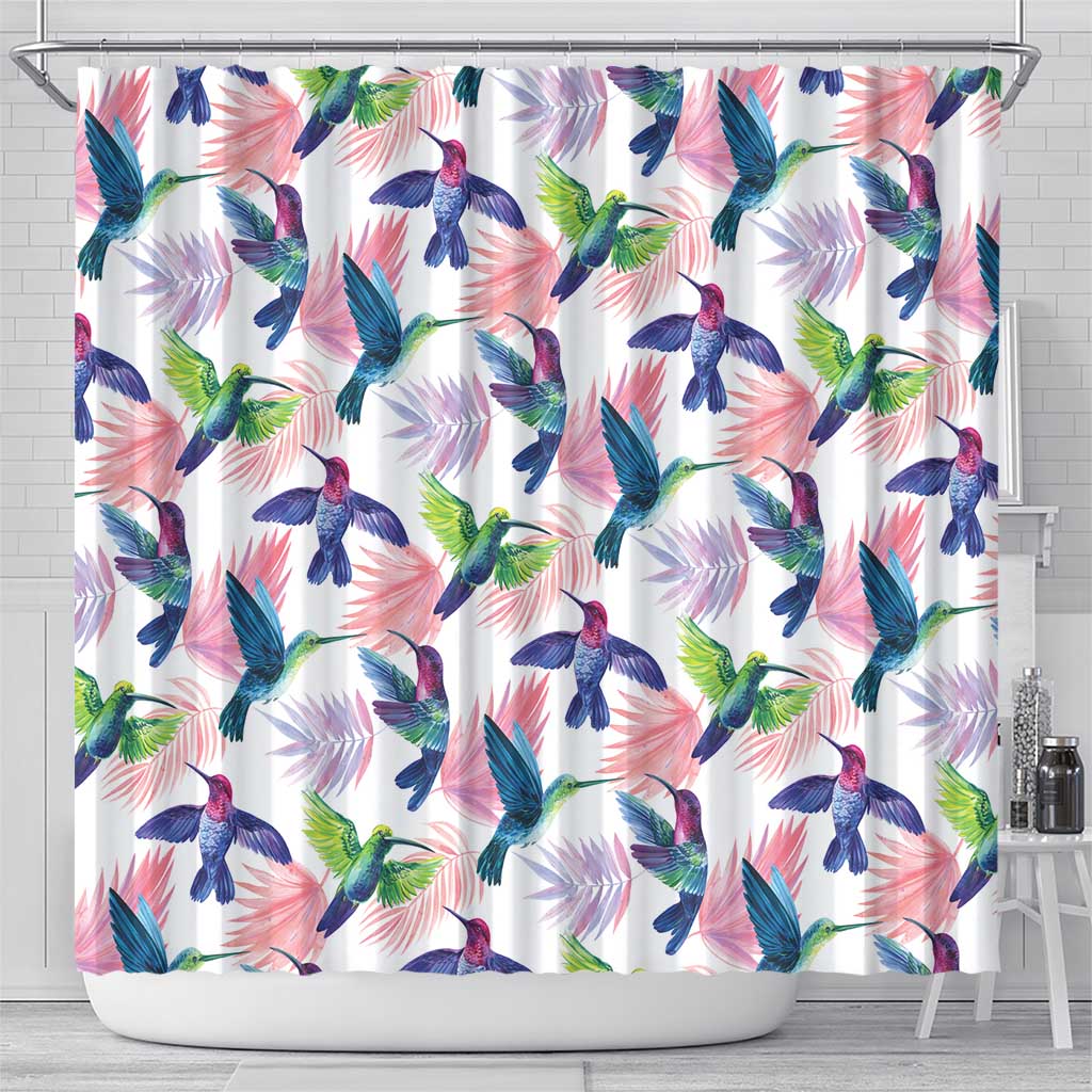 Hummingbirds Colorful Shower Curtain Unique Stylized - Wonder Print Shop