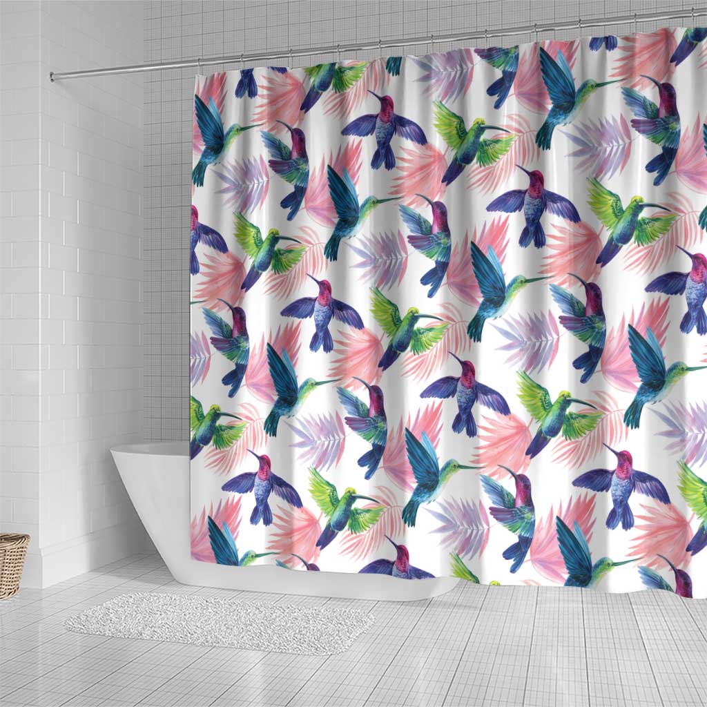 Hummingbirds Colorful Shower Curtain Unique Stylized - Wonder Print Shop