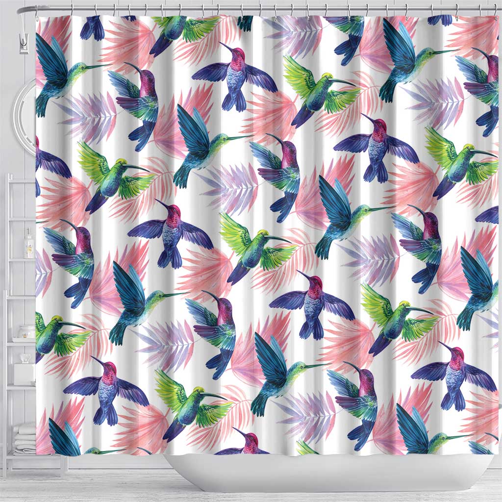 Hummingbirds Colorful Shower Curtain Unique Stylized - Wonder Print Shop