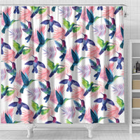Hummingbirds Colorful Shower Curtain Unique Stylized - Wonder Print Shop