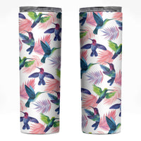Hummingbirds Colorful Skinny Tumbler Unique Stylized - Wonder Print Shop