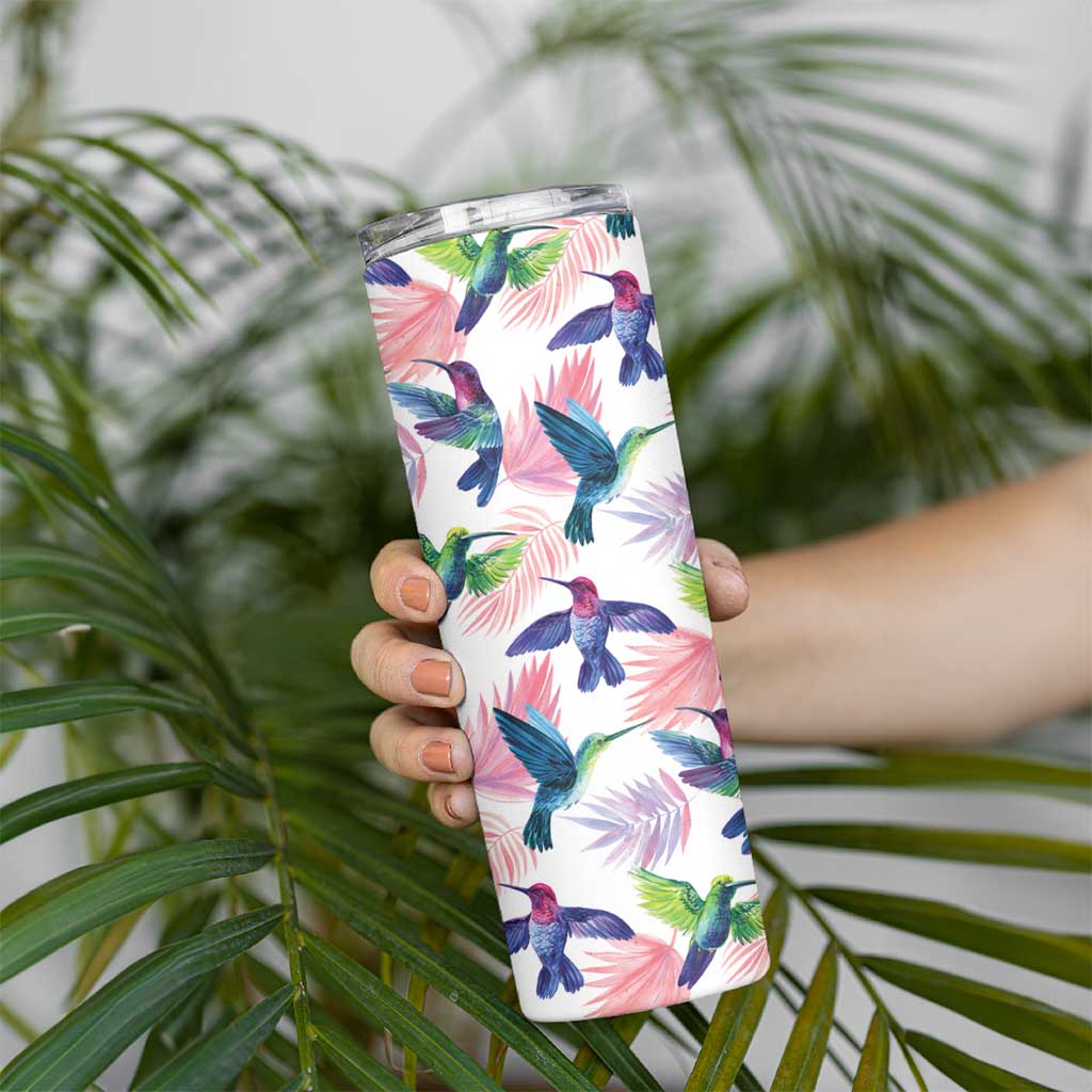Hummingbirds Colorful Skinny Tumbler Unique Stylized - Wonder Print Shop