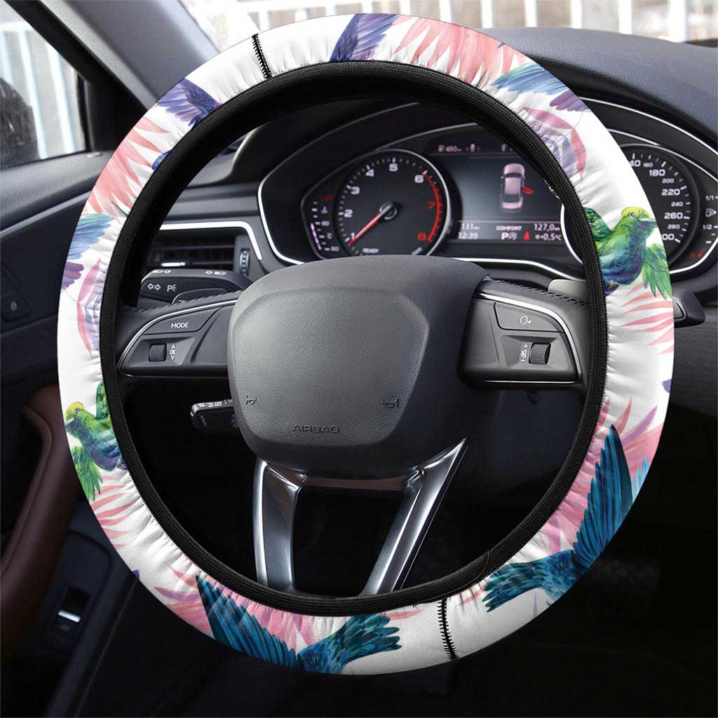 Hummingbirds Colorful Steering Wheel Cover Unique Stylized - Wonder Print Shop