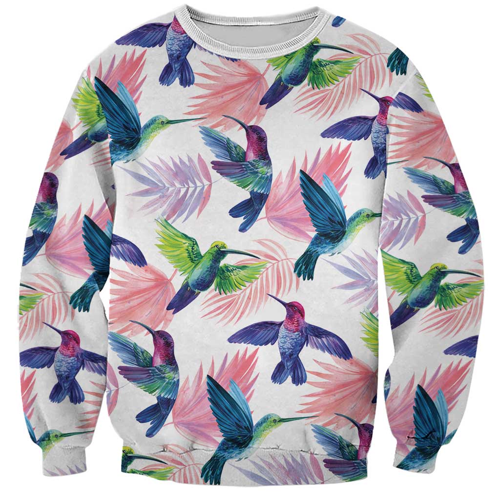 Hummingbirds Colorful Sweatshirt Unique Stylized - Wonder Print Shop