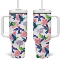 Hummingbirds Colorful Tumbler With Handle Unique Stylized - Wonder Print Shop