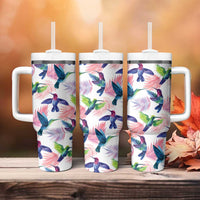 Hummingbirds Colorful Tumbler With Handle Unique Stylized - Wonder Print Shop