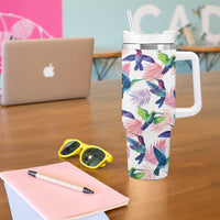 Hummingbirds Colorful Tumbler With Handle Unique Stylized - Wonder Print Shop
