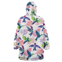 Hummingbirds Colorful Wearable Blanket Hoodie Unique Stylized - Wonder Print Shop