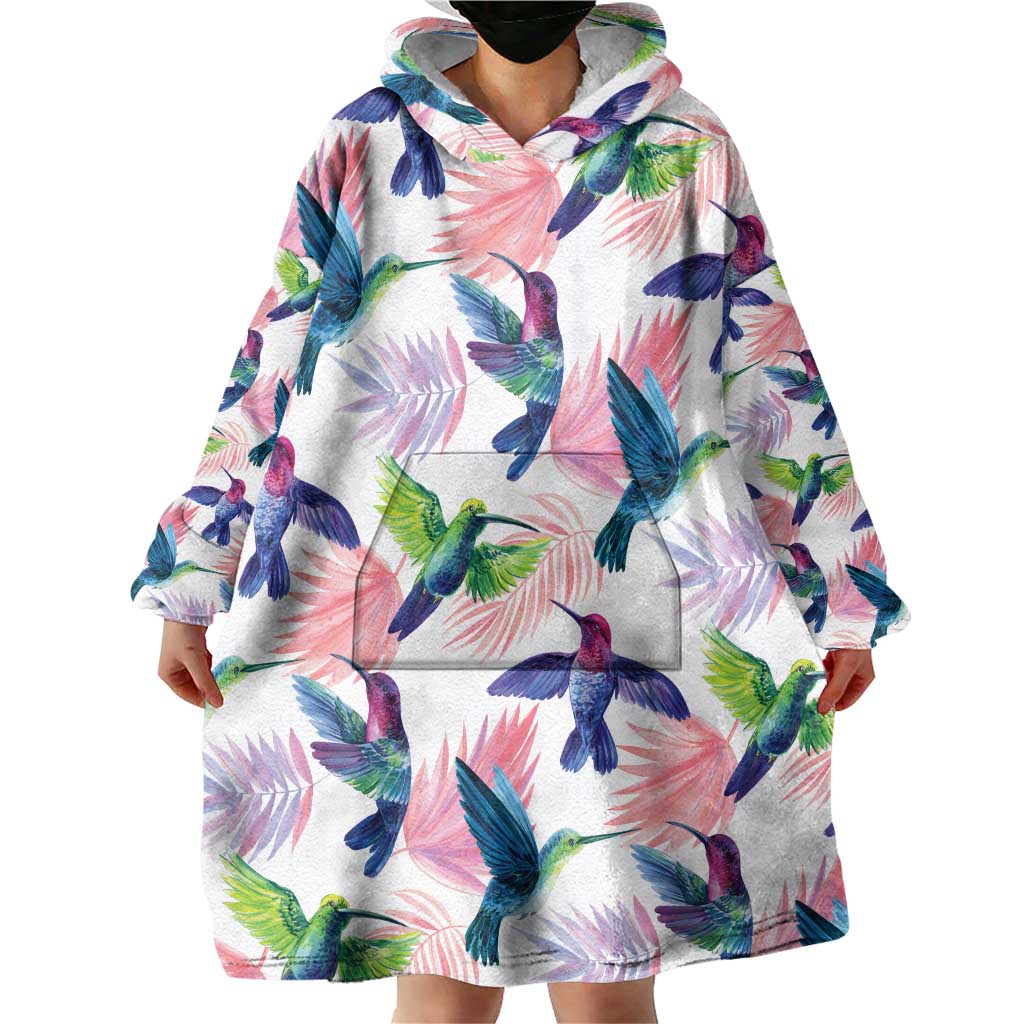 Hummingbirds Colorful Wearable Blanket Hoodie Unique Stylized - Wonder Print Shop