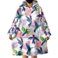Hummingbirds Colorful Wearable Blanket Hoodie Unique Stylized - Wonder Print Shop