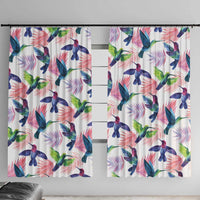 Hummingbirds Colorful Window Curtain Unique Stylized - Wonder Print Shop