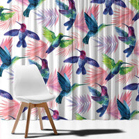Hummingbirds Colorful Window Curtain Unique Stylized - Wonder Print Shop