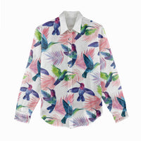 Hummingbirds Colorful Women Casual Shirt Unique Stylized - Wonder Print Shop