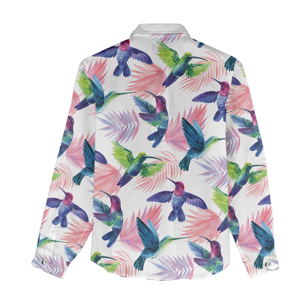 Hummingbirds Colorful Women Casual Shirt Unique Stylized - Wonder Print Shop