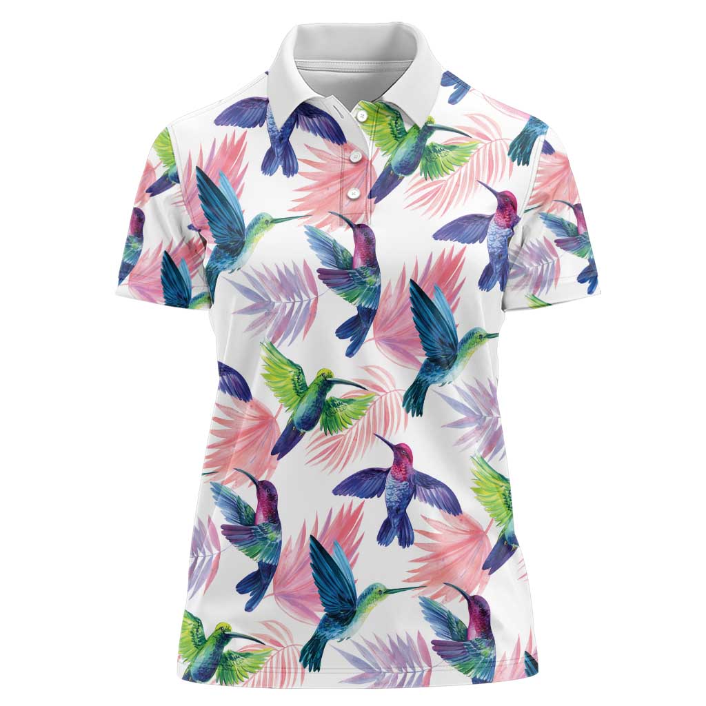 Hummingbirds Colorful Women Polo Shirt Unique Stylized - Wonder Print Shop