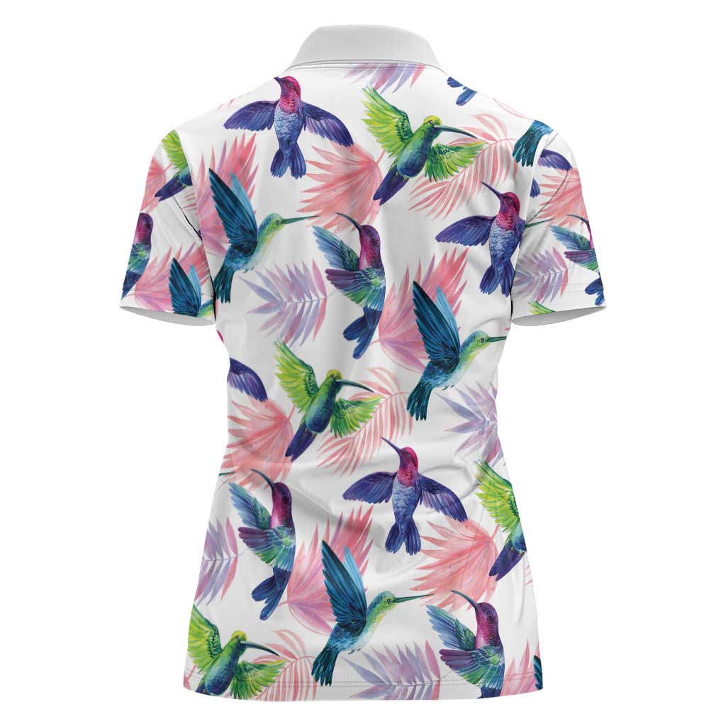 Hummingbirds Colorful Women Polo Shirt Unique Stylized - Wonder Print Shop