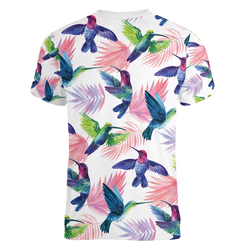 Hummingbirds Colorful Women V-Neck T-Shirt Unique Stylized - Wonder Print Shop