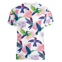 Hummingbirds Colorful Women V-Neck T-Shirt Unique Stylized - Wonder Print Shop