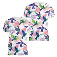 Hummingbirds Colorful Women V-Neck T-Shirt Unique Stylized - Wonder Print Shop