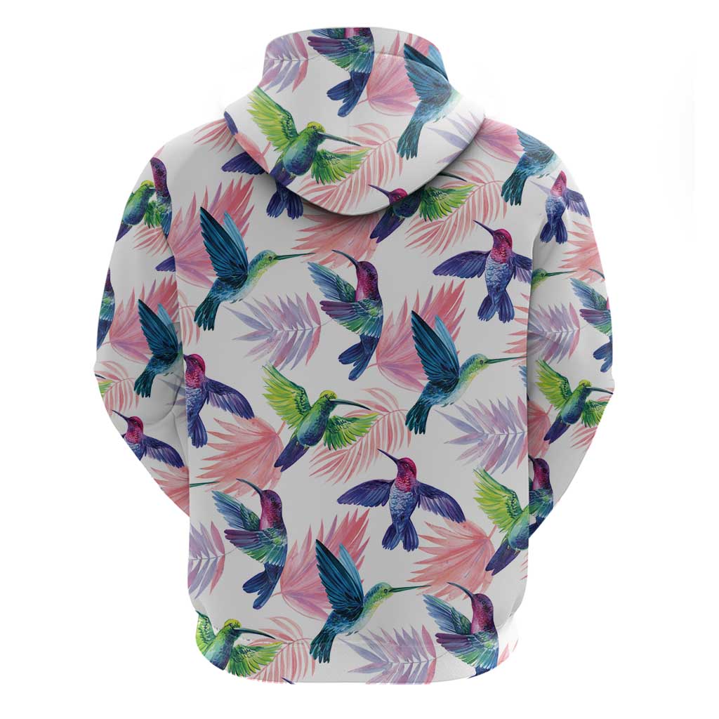 Hummingbirds Colorful Zip Hoodie Unique Stylized - Wonder Print Shop