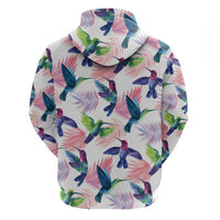 Hummingbirds Colorful Zip Hoodie Unique Stylized - Wonder Print Shop