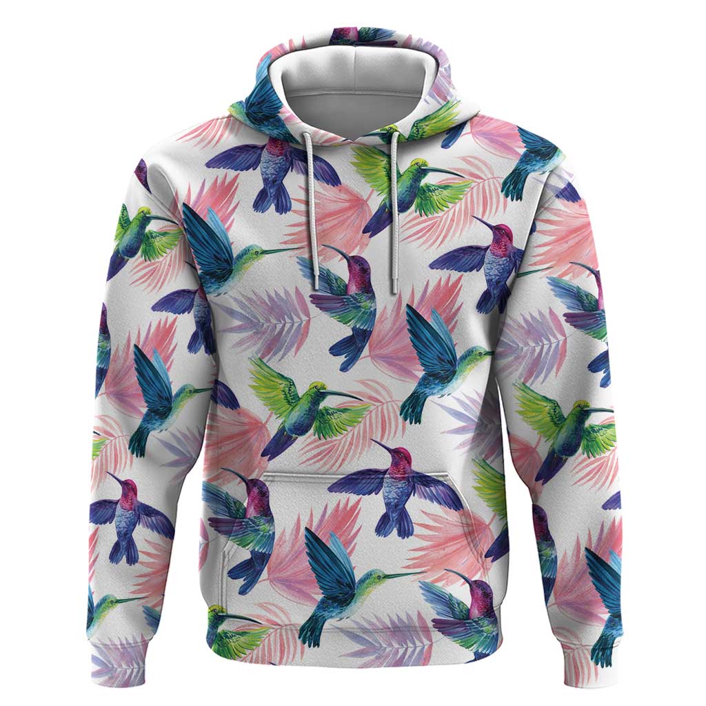 Hummingbirds Colorful Zip Hoodie Unique Stylized - Wonder Print Shop