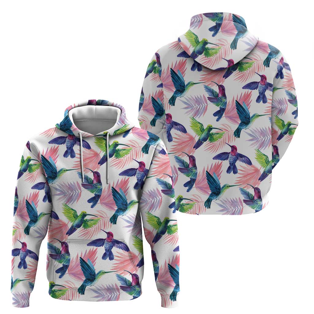 Hummingbirds Colorful Zip Hoodie Unique Stylized - Wonder Print Shop