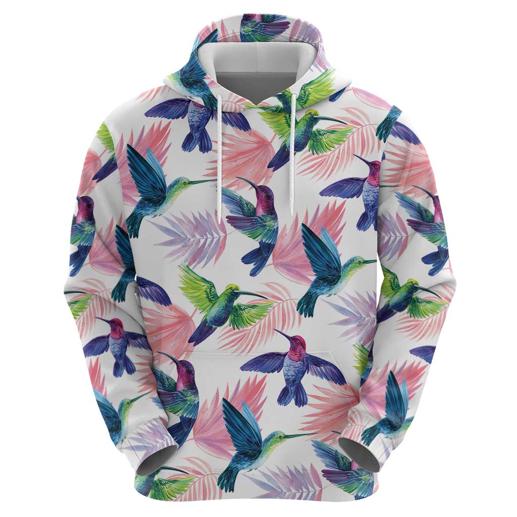 Hummingbirds Colorful Zip Hoodie Unique Stylized - Wonder Print Shop