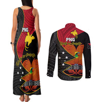Papua New Guinea Independence Day Couples Matching Tank Maxi Dress and Long Sleeve Button Shirts Happy PNG 48th Anniversary - Wonder Print Shop