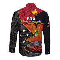 Papua New Guinea Independence Day Long Sleeve Button Shirt Happy PNG 48th Anniversary - Wonder Print Shop