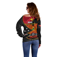 Papua New Guinea Independence Day Off Shoulder Sweater Happy PNG 48th Anniversary - Wonder Print Shop