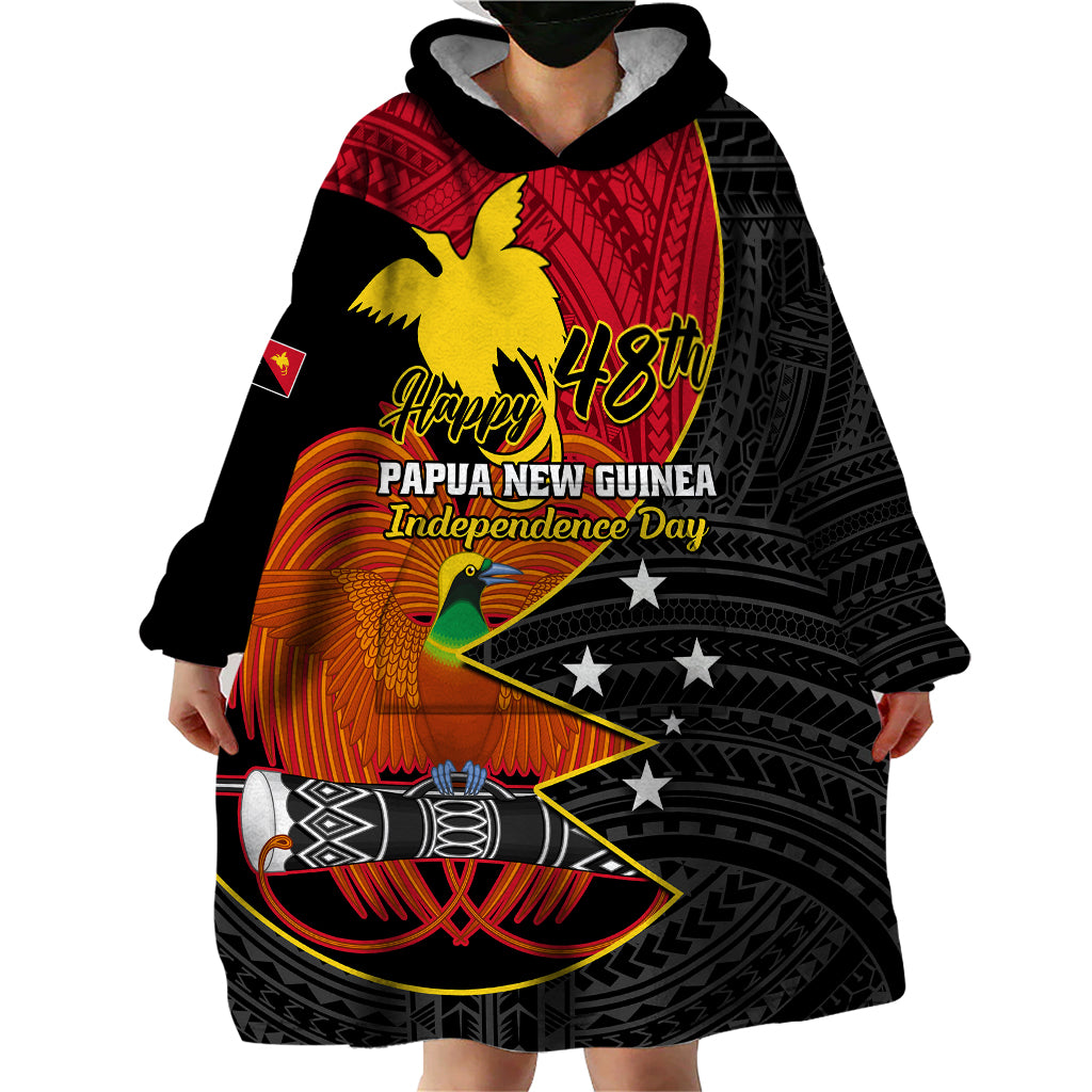 Papua New Guinea Independence Day Wearable Blanket Hoodie Happy PNG 48th Anniversary - Wonder Print Shop
