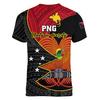 Papua New Guinea Independence Day Women V Neck T Shirt Happy PNG 48th Anniversary - Wonder Print Shop