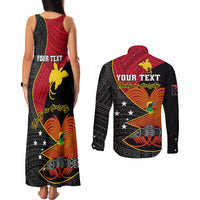 Personalised Papua New Guinea Independence Day Couples Matching Tank Maxi Dress and Long Sleeve Button Shirts Happy PNG 48th Anniversary - Wonder Print Shop