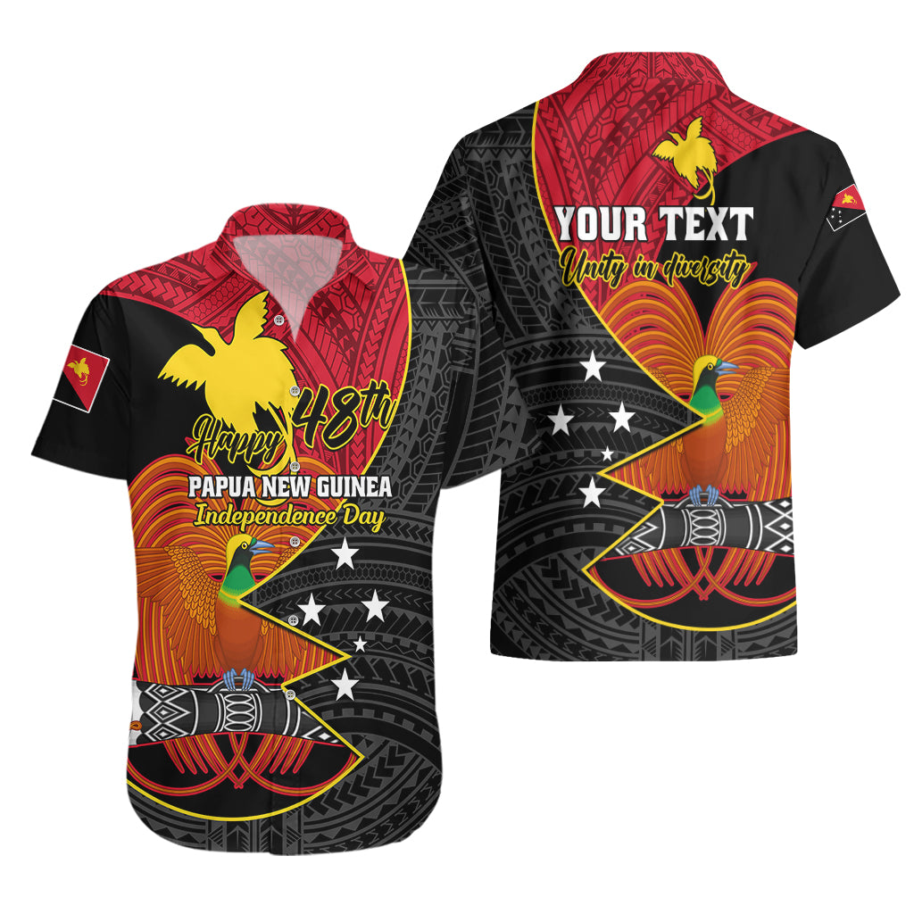 Personalised Papua New Guinea Independence Day Hawaiian Shirt Happy PNG 48th Anniversary - Wonder Print Shop