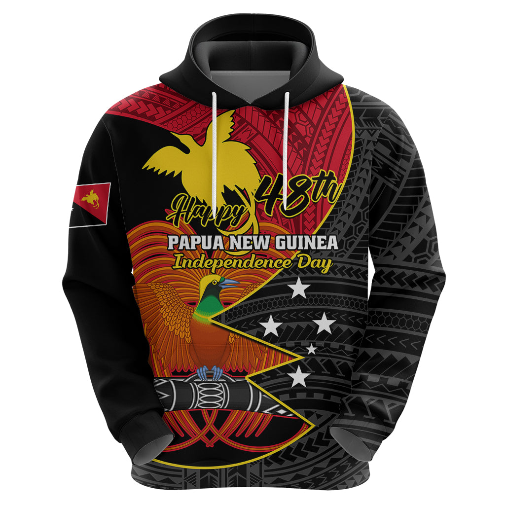 Personalised Papua New Guinea Independence Day Hoodie Happy PNG 48th Anniversary - Wonder Print Shop