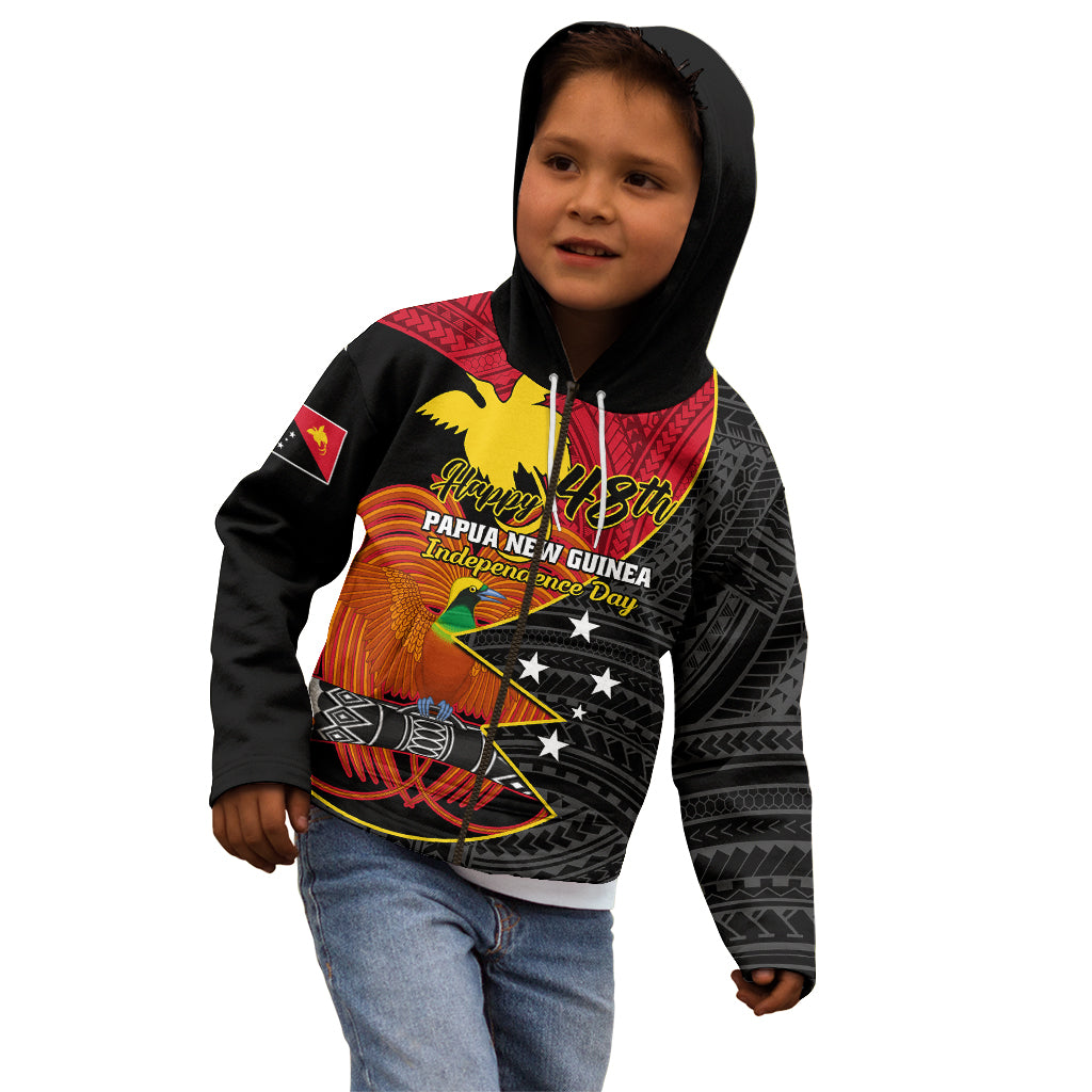Personalised Papua New Guinea Independence Day Kid Hoodie Happy PNG 48th Anniversary - Wonder Print Shop