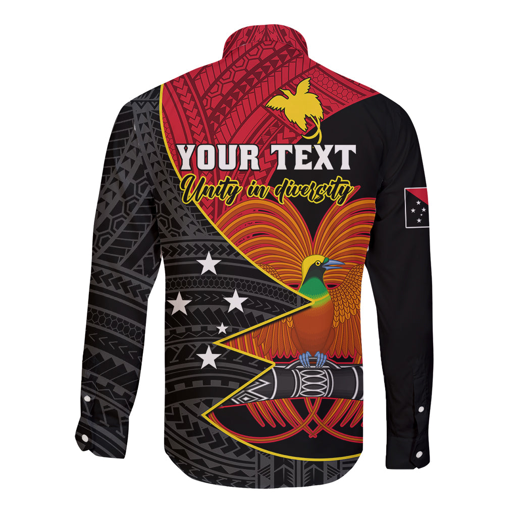 Personalised Papua New Guinea Independence Day Long Sleeve Button Shirt Happy PNG 48th Anniversary - Wonder Print Shop