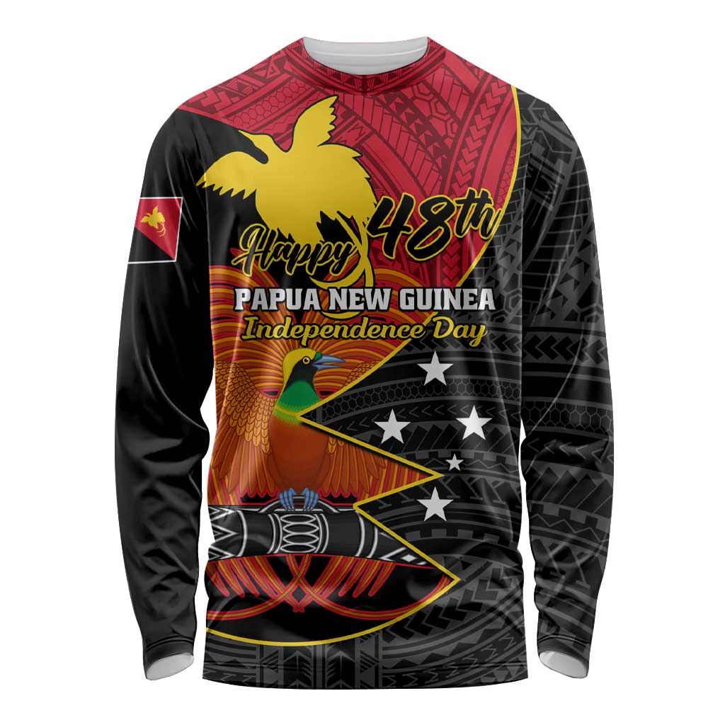 Personalised Papua New Guinea Independence Day Long Sleeve Shirt Happy PNG 48th Anniversary LT01