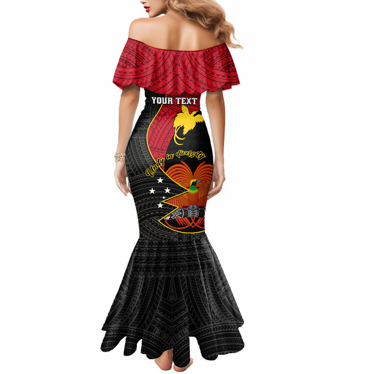 Personalised Papua New Guinea Independence Day Mermaid Dress Happy PNG 48th Anniversary - Wonder Print Shop