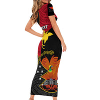 Personalised Papua New Guinea Independence Day Short Sleeve Bodycon Dress Happy PNG 48th Anniversary - Wonder Print Shop