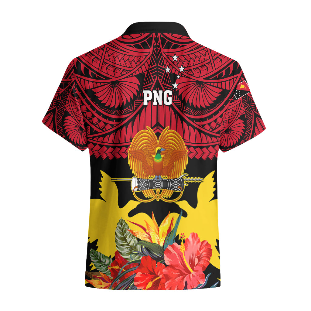 Papua New Guinea Hawaiian Shirt Bird Of Paradise Mix Polynesian Pattern - Wonder Print Shop