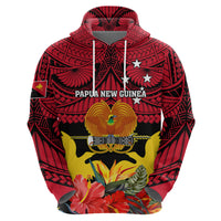 Papua New Guinea Hoodie Bird Of Paradise Mix Polynesian Pattern - Wonder Print Shop