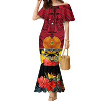 Papua New Guinea Mermaid Dress Bird Of Paradise Mix Polynesian Pattern - Wonder Print Shop