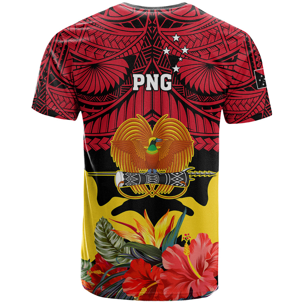 Papua New Guinea T Shirt Bird Of Paradise Mix Polynesian Pattern - Wonder Print Shop