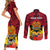 Personalised Papua New Guinea Couples Matching Short Sleeve Bodycon Dress and Long Sleeve Button Shirts Bird Of Paradise Mix Polynesian Pattern - Wonder Print Shop